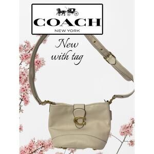 Coach Soft Leather Tali Bucket Bag - beige long strap